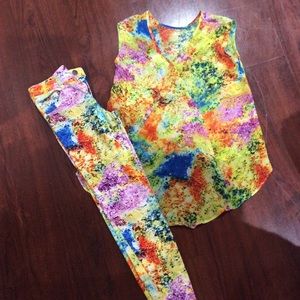 Girls Color Splash Pant Set